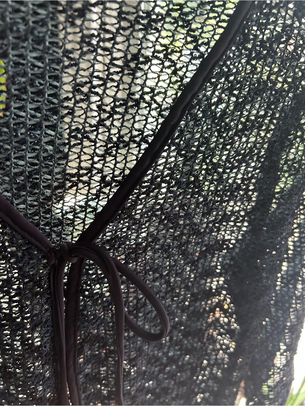 Point Zero Nicole Benisti Black Metallic Mesh Tie Front Cardigan Y2K Sheer Top - Picture 5 of 11